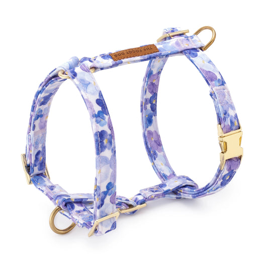 Pressed Pansies Dog Harness by The Foggy Dog