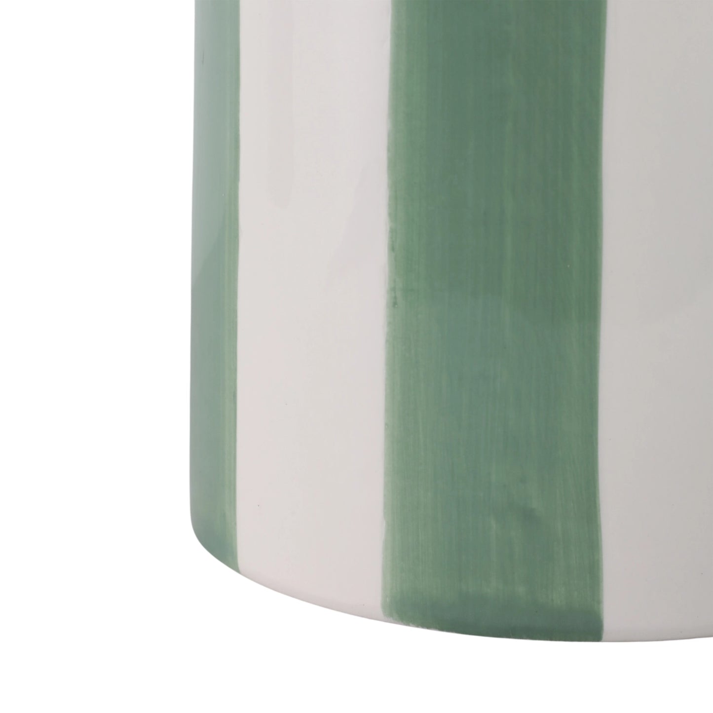 Green & White Striped Planters w/ Scalloped Rim (2 Sizes)