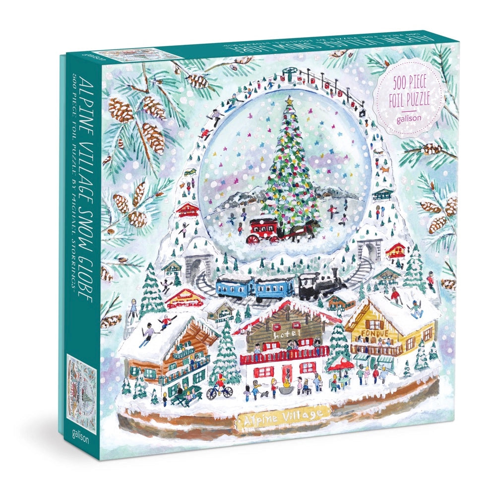 Alpine Village Snow Globe 500 Piece Foil Puzzle