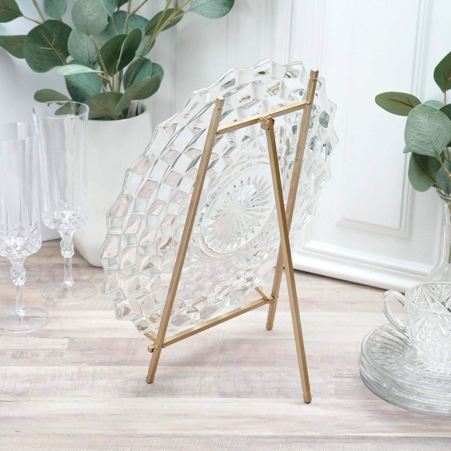 12" Gold Satin Metal Easel