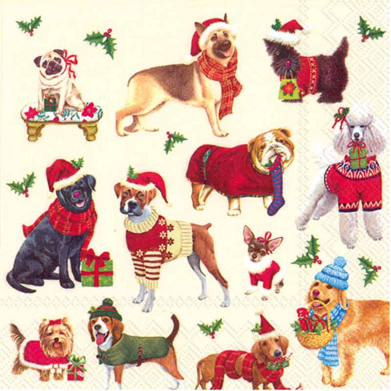 Christmas Dogs Cocktail Napkins (20 pk)