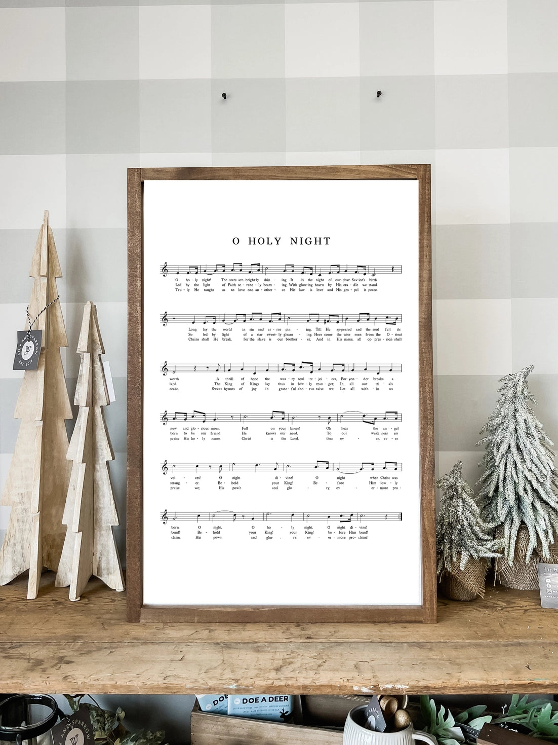 O Holy Night Hymn Framed Wall Art (13x17")
