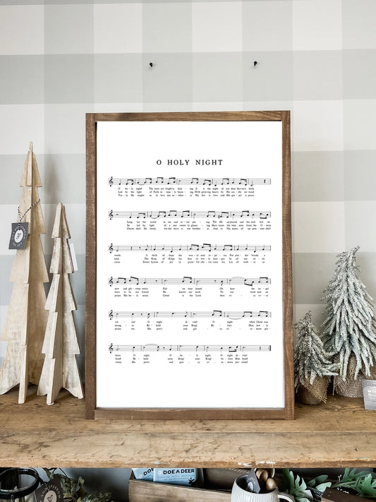 O Holy Night Hymn Framed Wall Art (13x17")