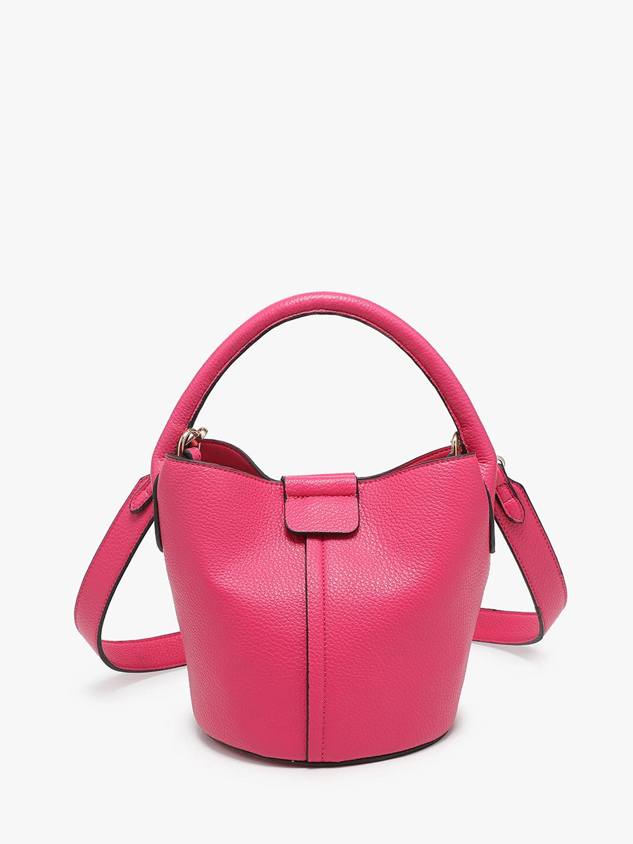Farrah Vegan Leather Bucket Bag w/ Top Handle & Inner Bag (2 Colors)
