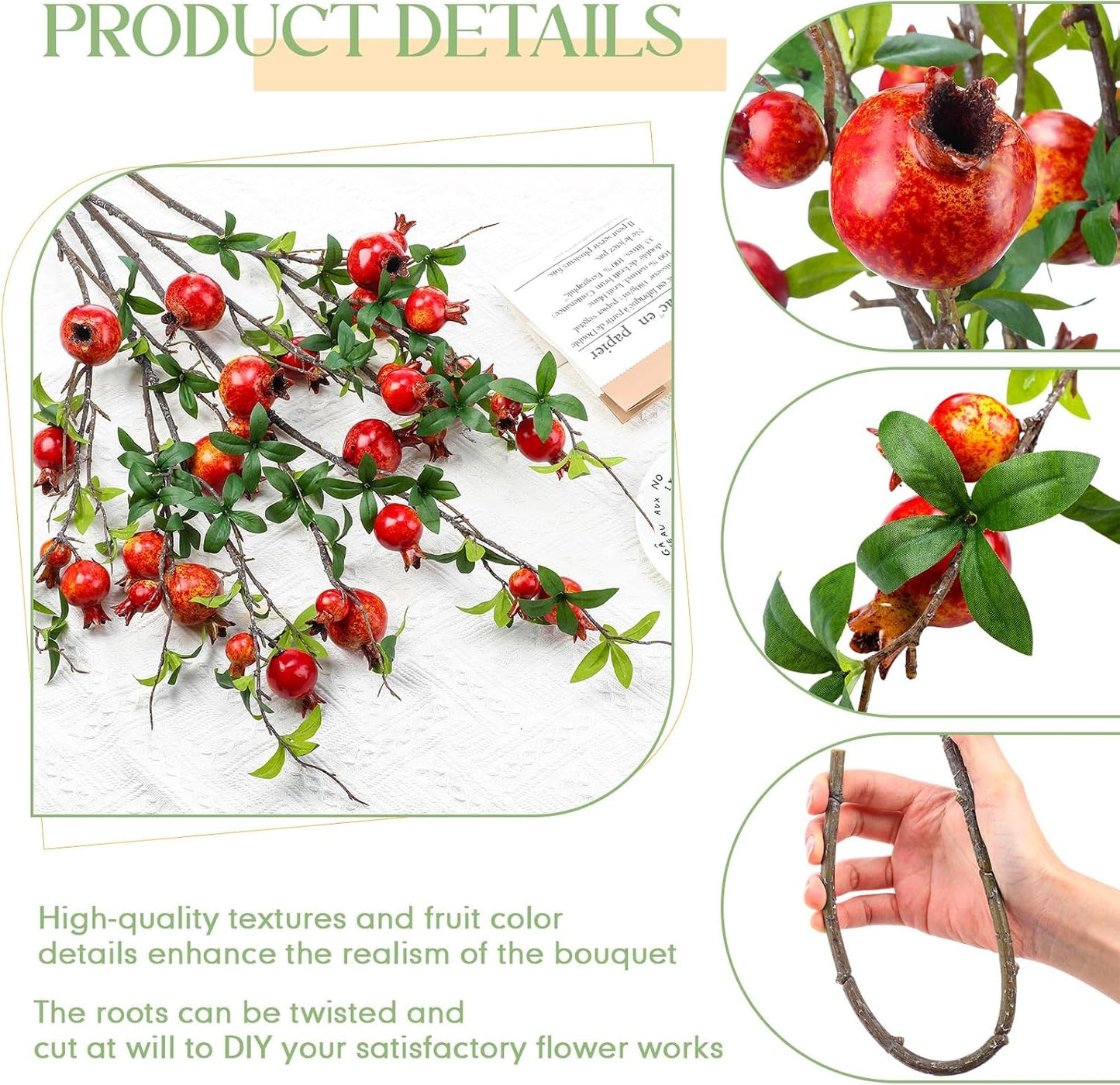 Faux Pomegranate Branch 31.5"