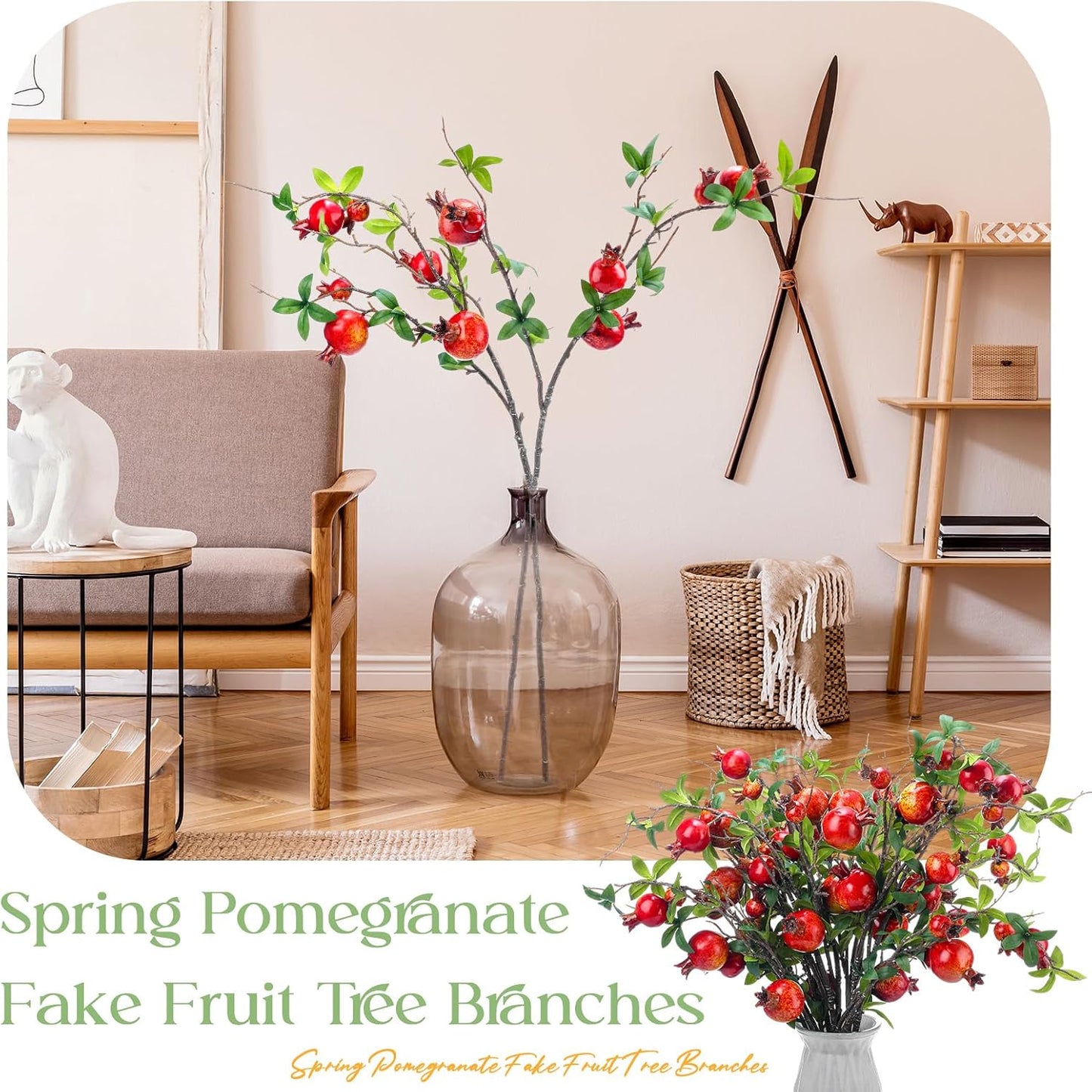 Faux Pomegranate Branch 31.5"