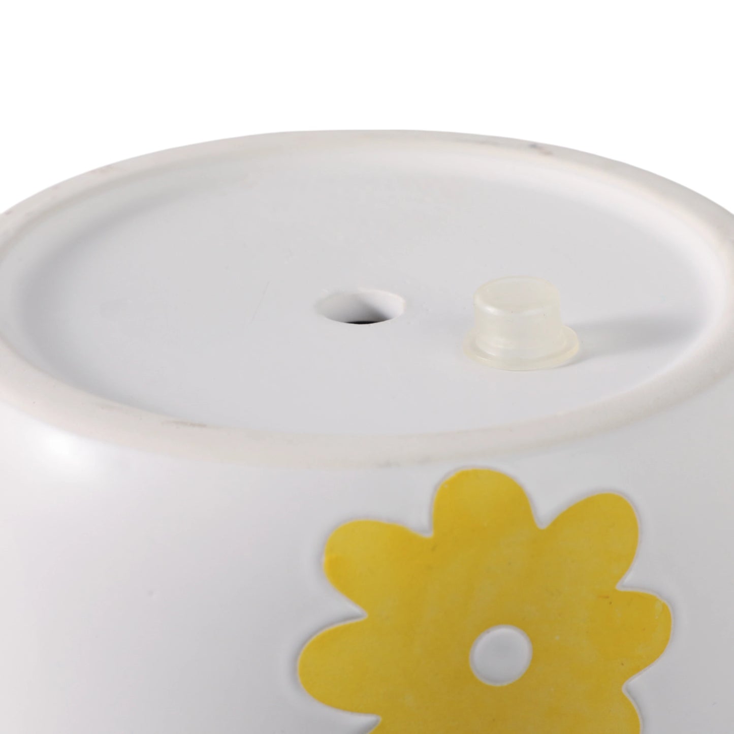 6" White & Yellow Ceramic Flower Power Planter