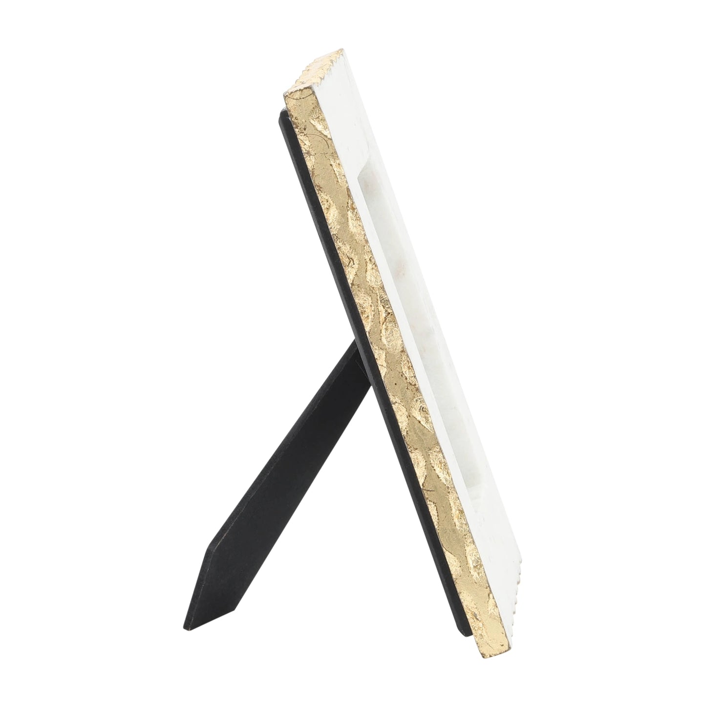 White Marble Photo Frame w/ Gold Jagged Edges