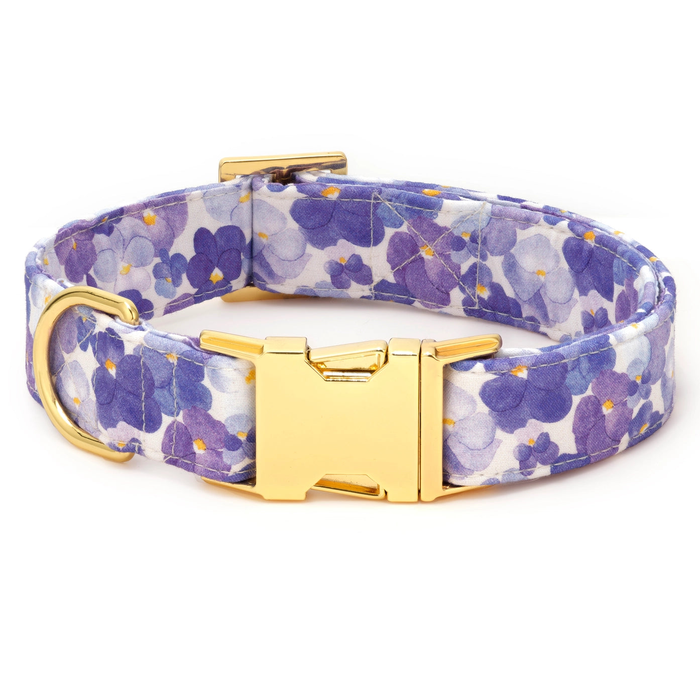 Pressed Pansies Dog Collar by The Foggy Dog
