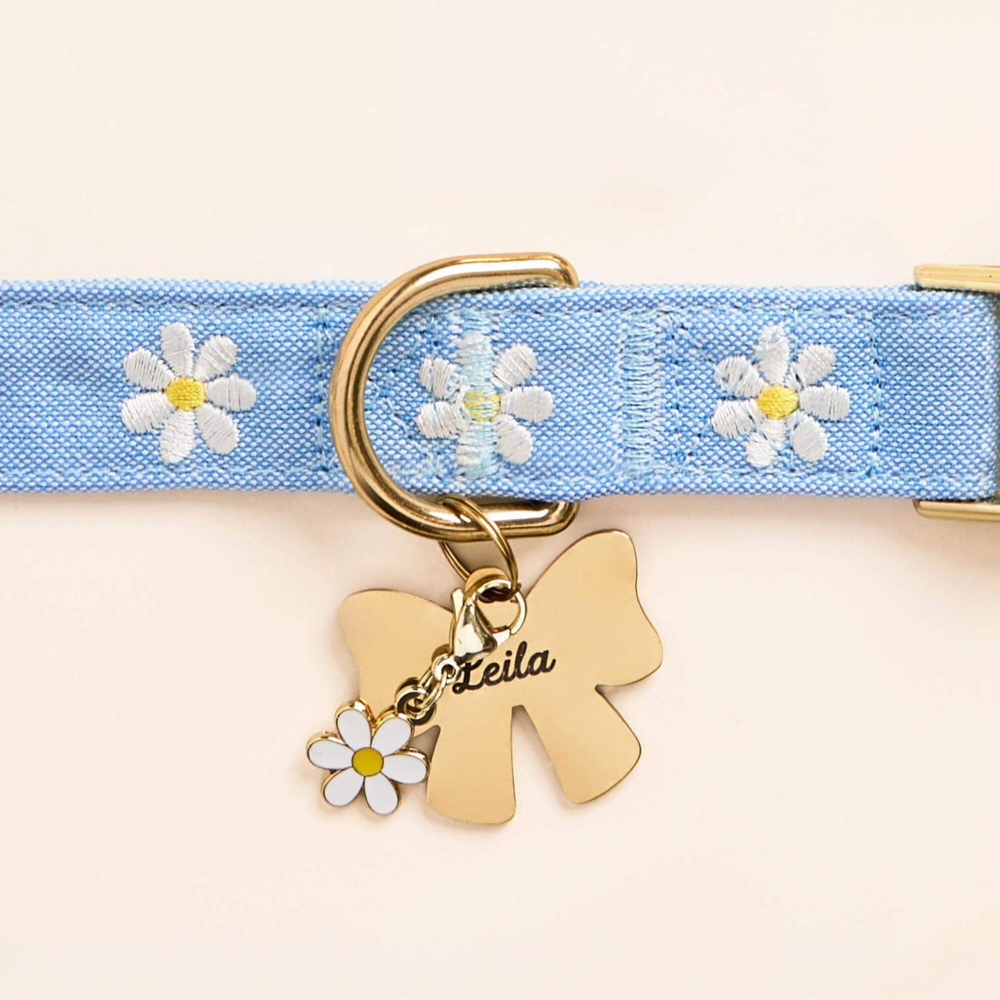 Daisy Embroidered Dog Collar by The Foggy Dog