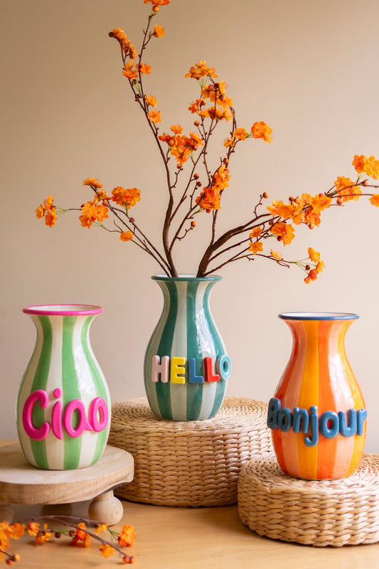 Maximalist Ceramic Greetings Vase (3 Styles)