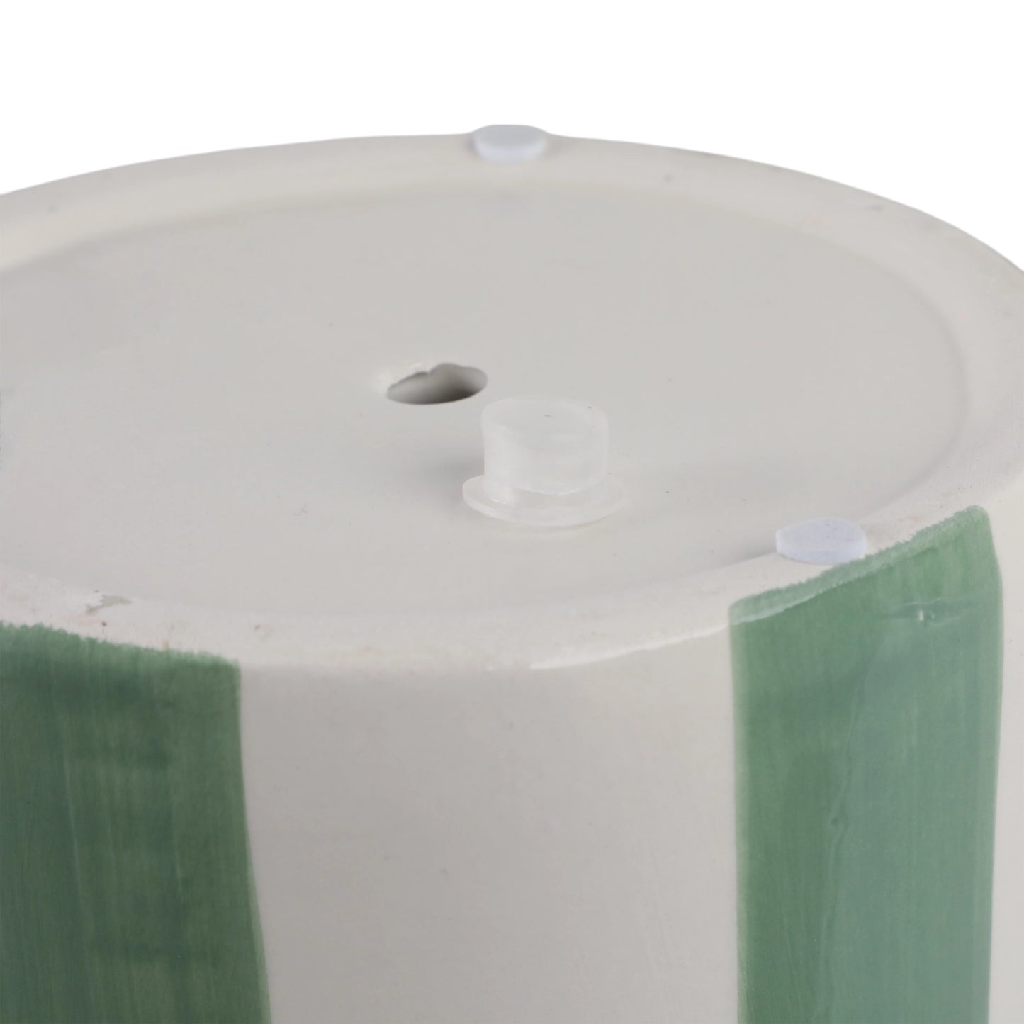 Green & White Striped Planters w/ Scalloped Rim (2 Sizes)