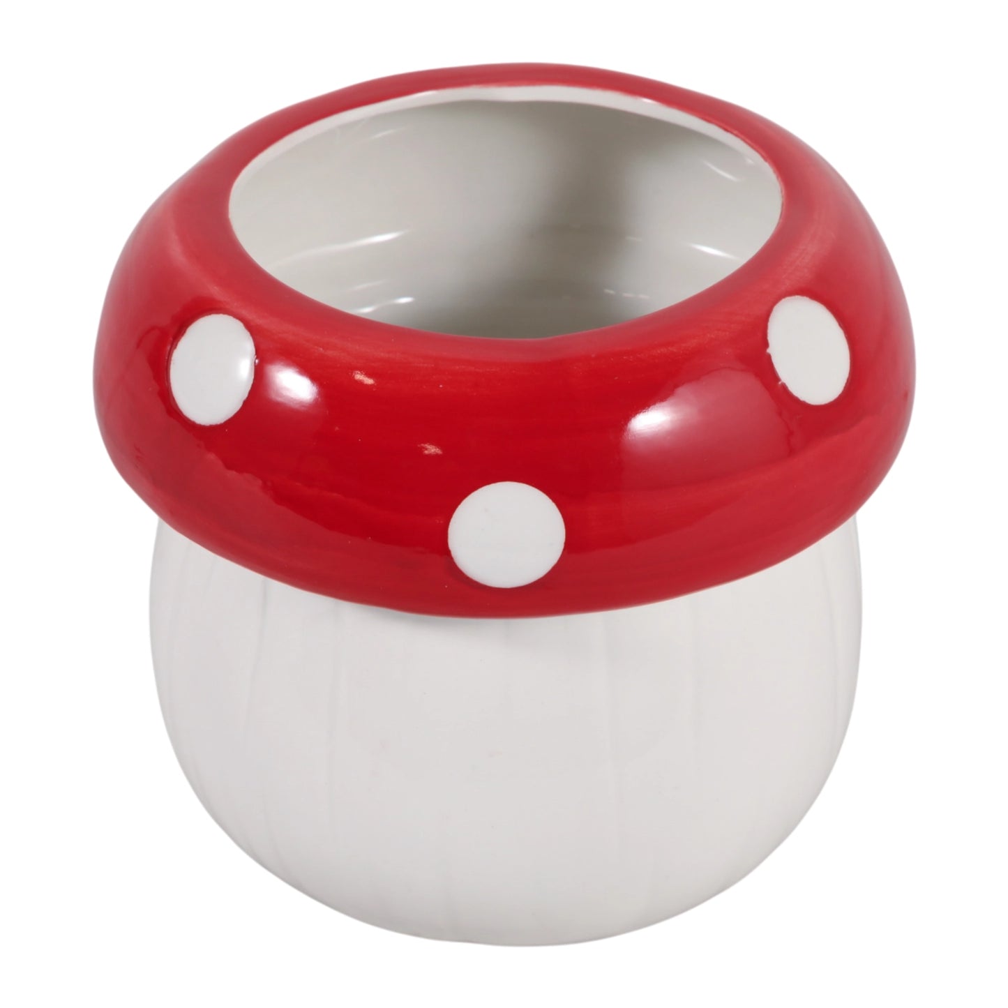 Red & White Toadstool-Shaped Planter Pot