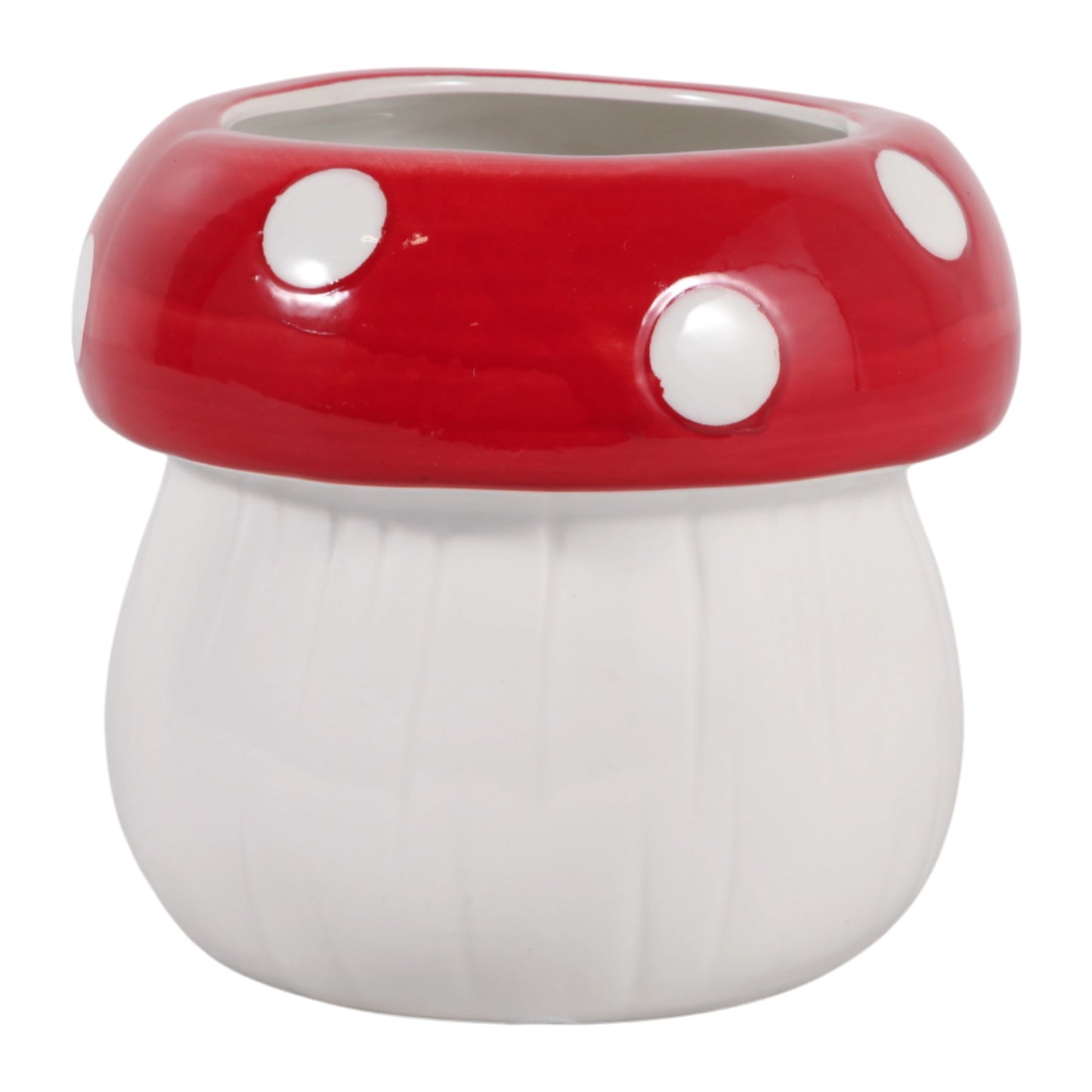 Red & White Toadstool-Shaped Planter Pot