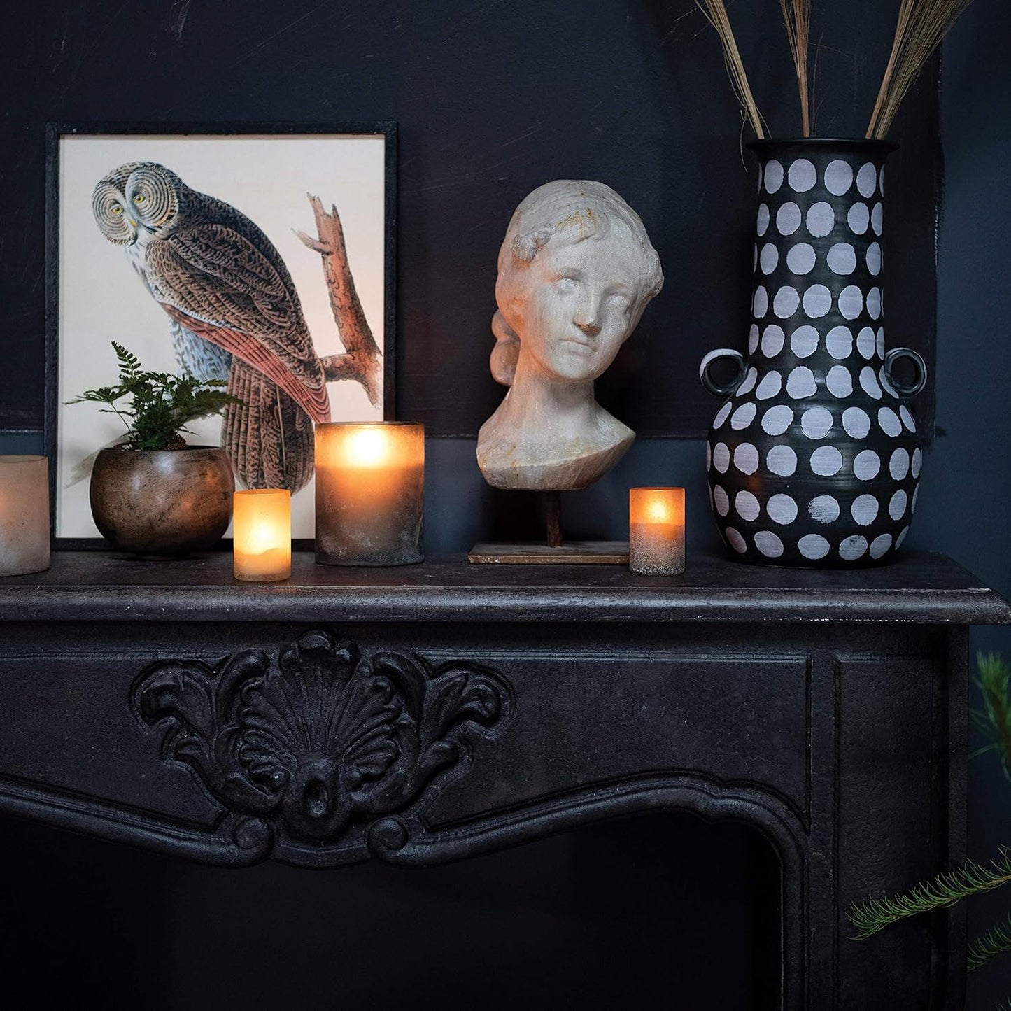 Distressed Frosted Glass Votive Candle Holder