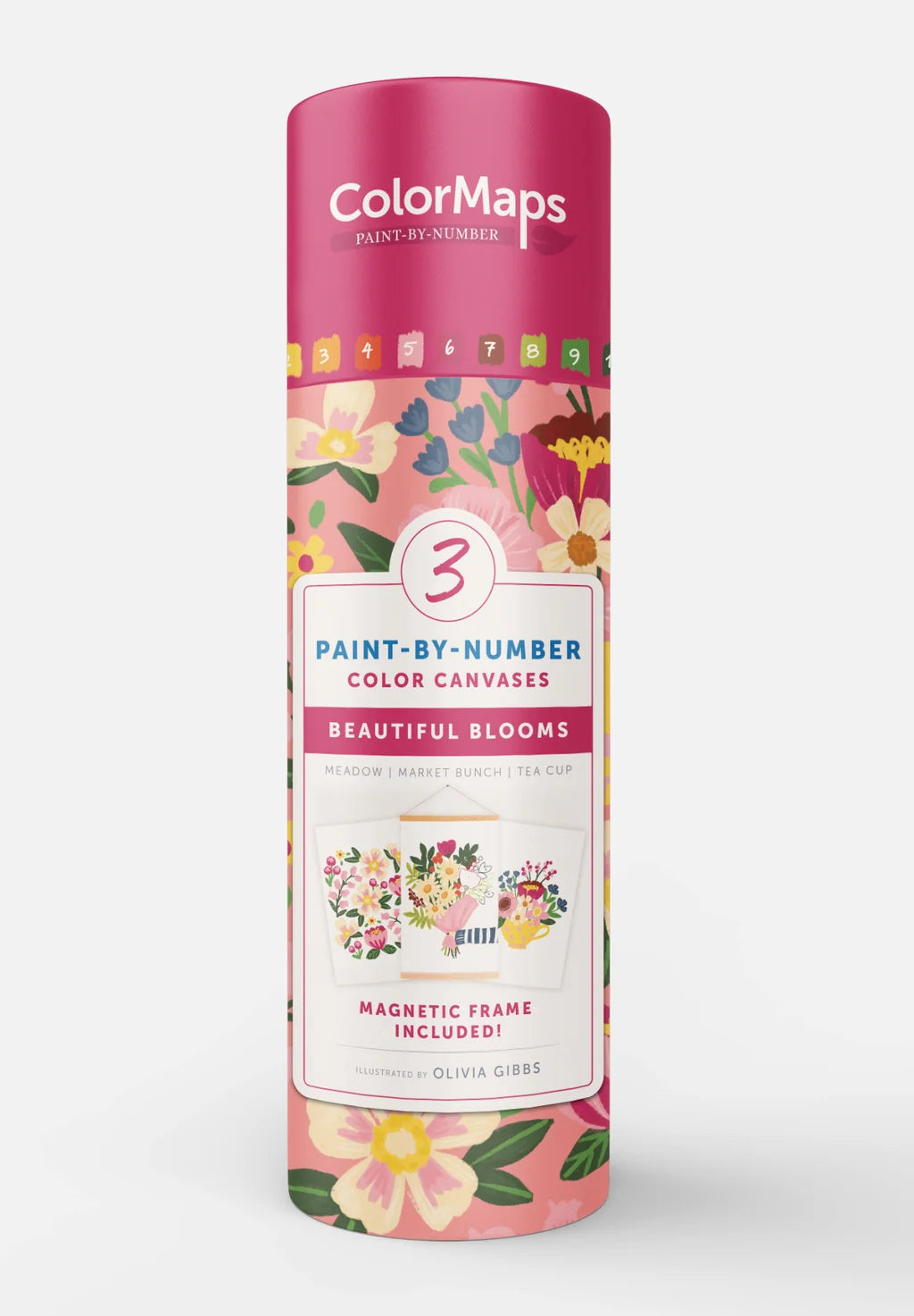 ColorMaps Paint-by-Number Beautiful Blooms: Everything You Need to Create 3 Beautiful Paintings!