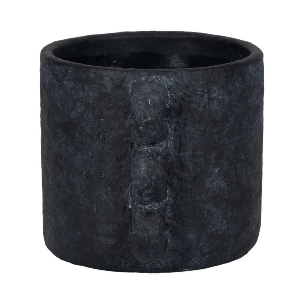 Black Ceramic Multi-Loop Arch Handle Planter Pot
