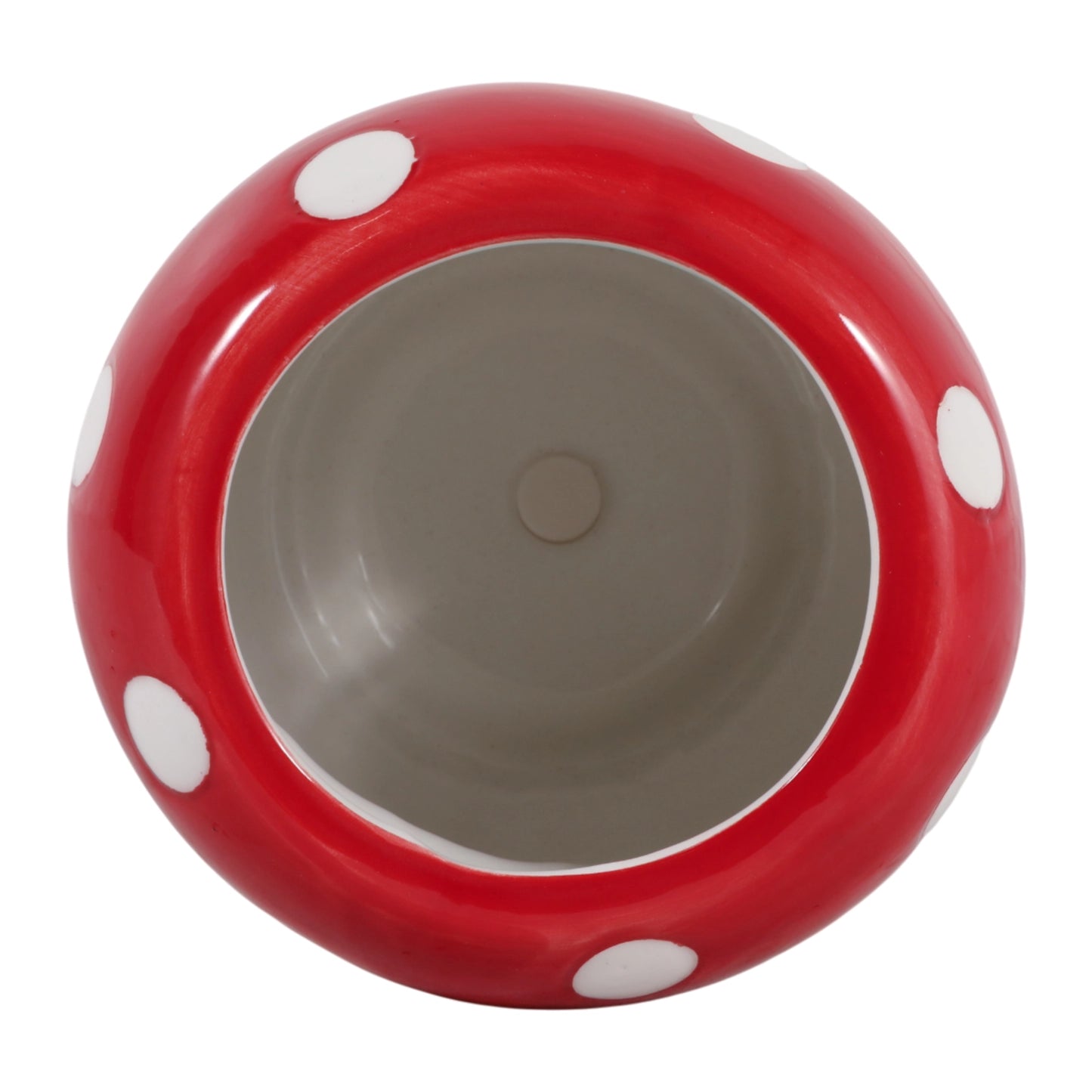 Red & White Toadstool-Shaped Planter Pot