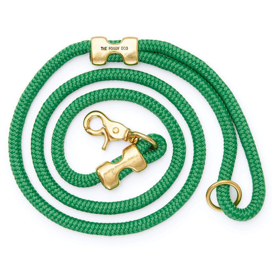 Grass Green Marine Rope Dog Leash by The Foggy Dog
