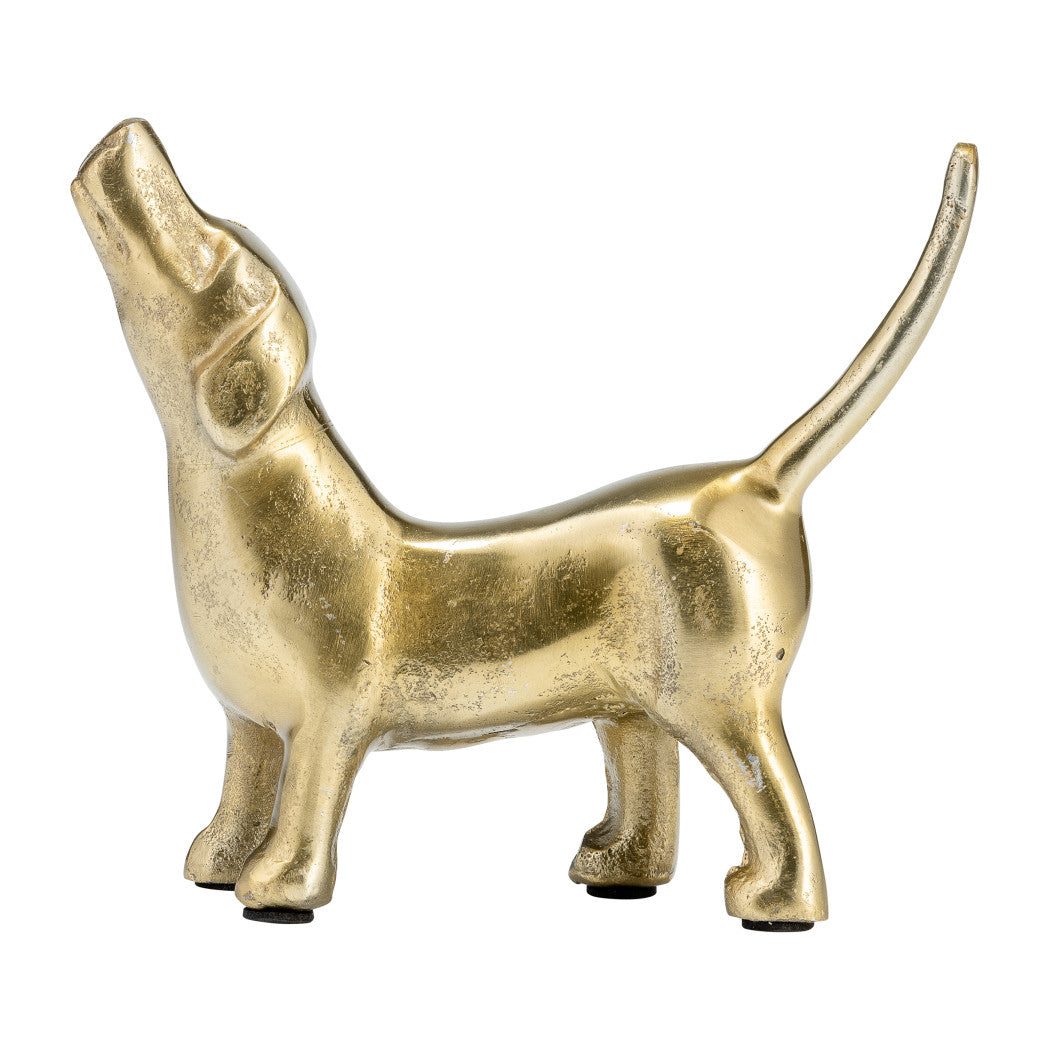 Modern Gold Howling Dog Figurine
