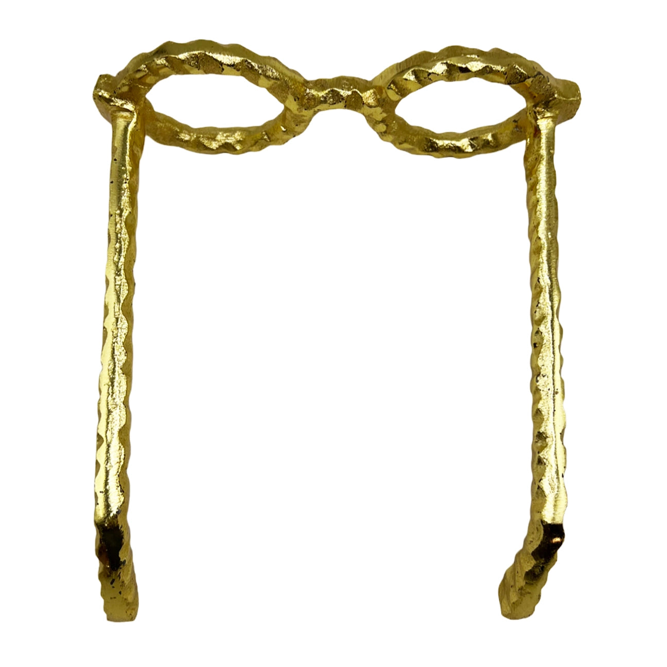 8" Decorative Round Glasses - Gold