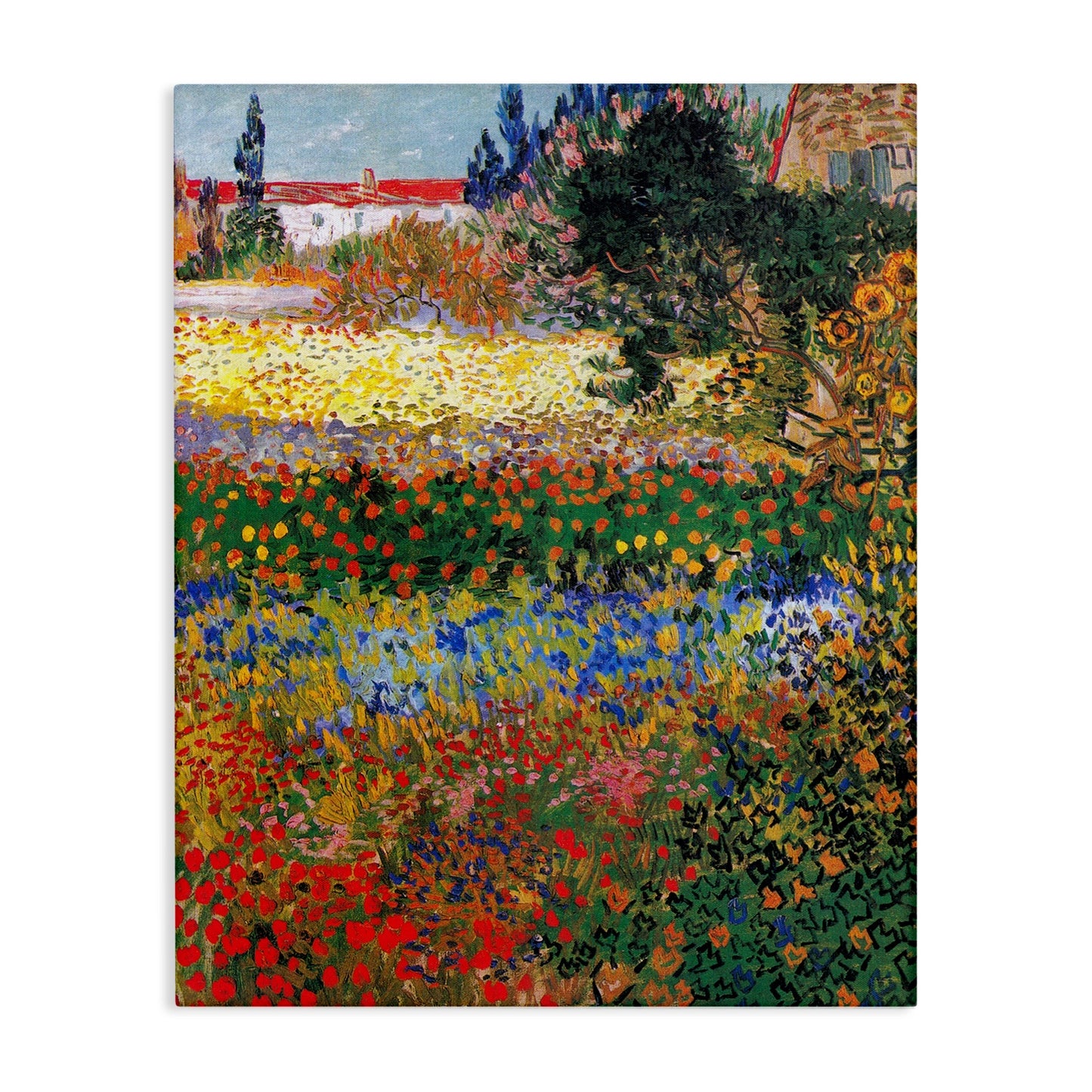 Flower Garden Van Gogh Vivid Painting Canvas Wall Art 36x48"