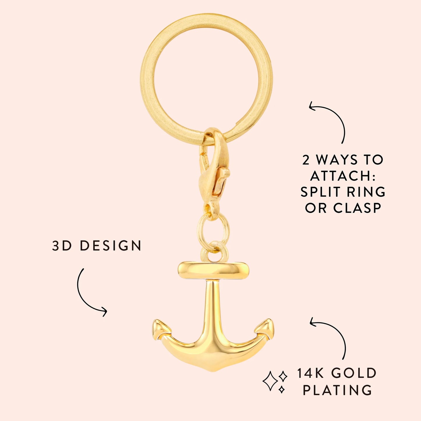 Gold Anchor Dog Collar Charm by The Foggy Dog