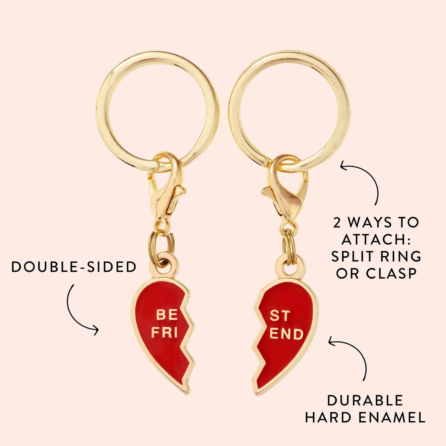 BFF Hearts Collar Charm Set by The Foggy Dog