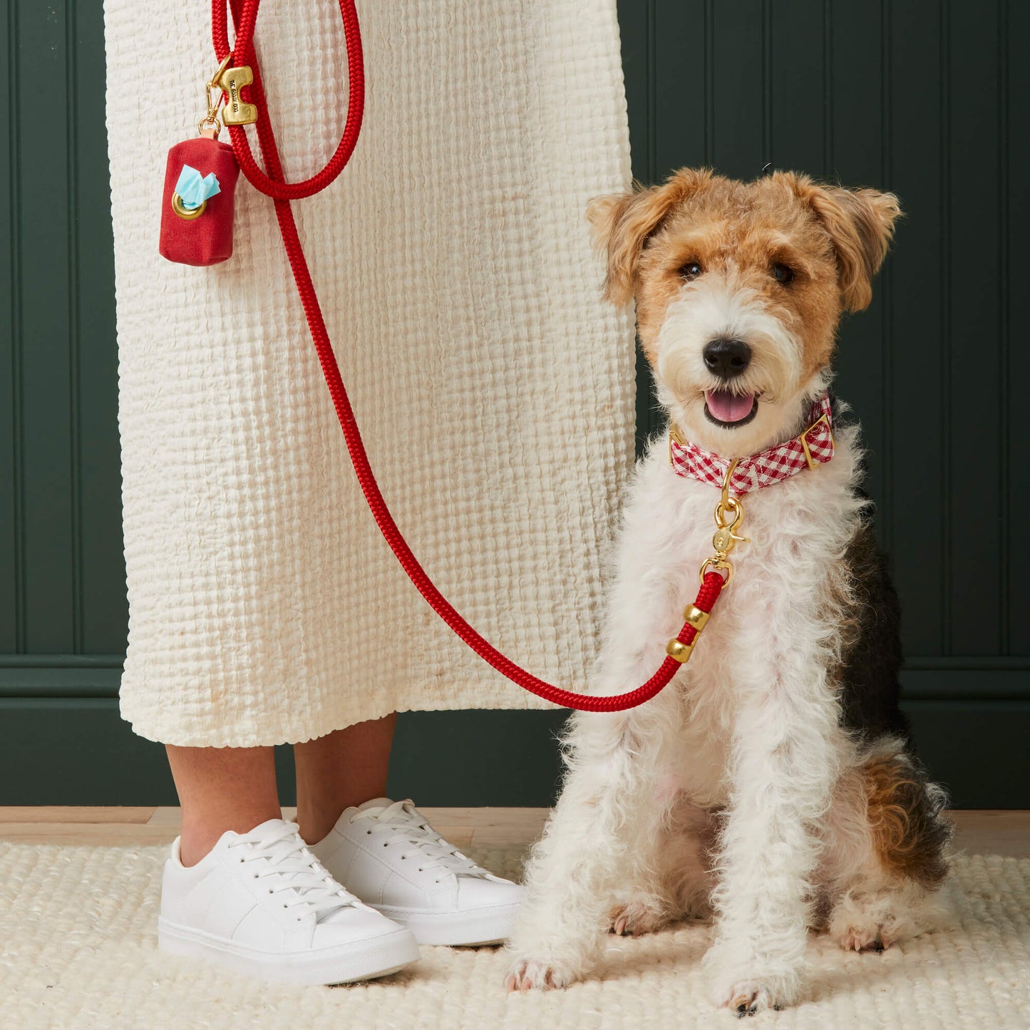 Ruby Waxed Canvas Waste Bag Holder by The Foggy Dog