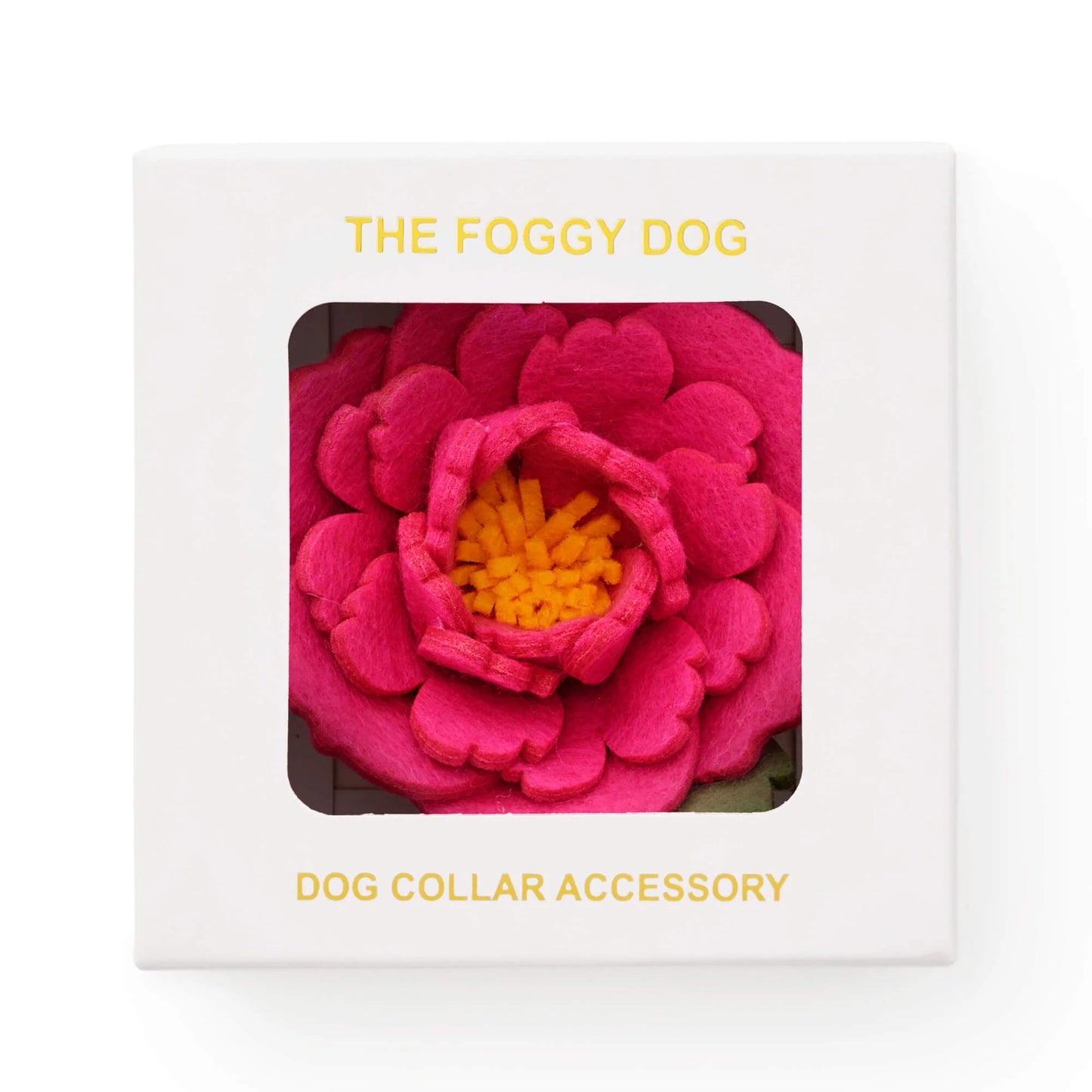 Hot Pink Peony Dog Collar Flower by The Foggy Dog