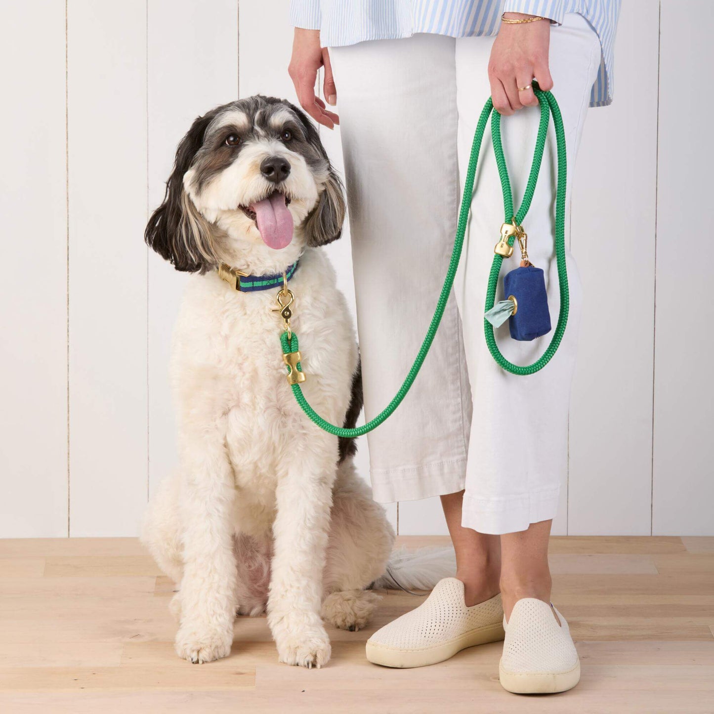 Grass Green Marine Rope Dog Leash by The Foggy Dog