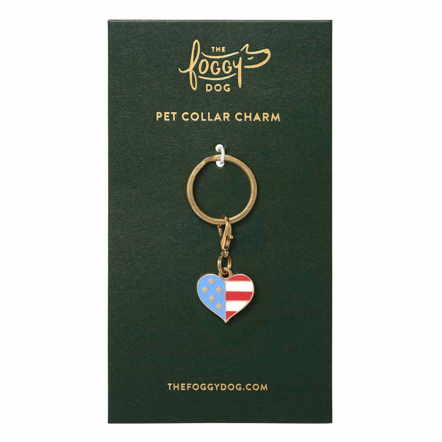 I Heart America Dog Collar Charm by The Foggy Dog