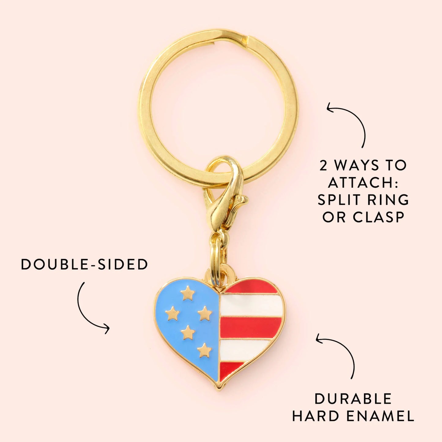 I Heart America Dog Collar Charm by The Foggy Dog