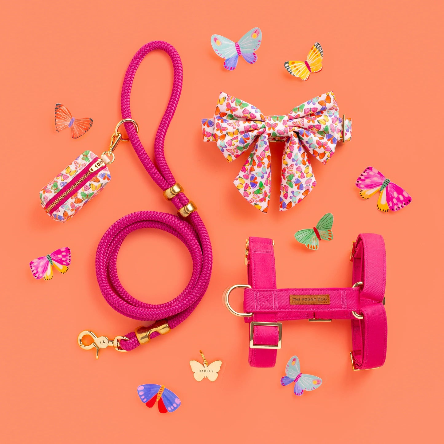 Hot Pink Marine Rope Dog Leash by The Foggy Dog