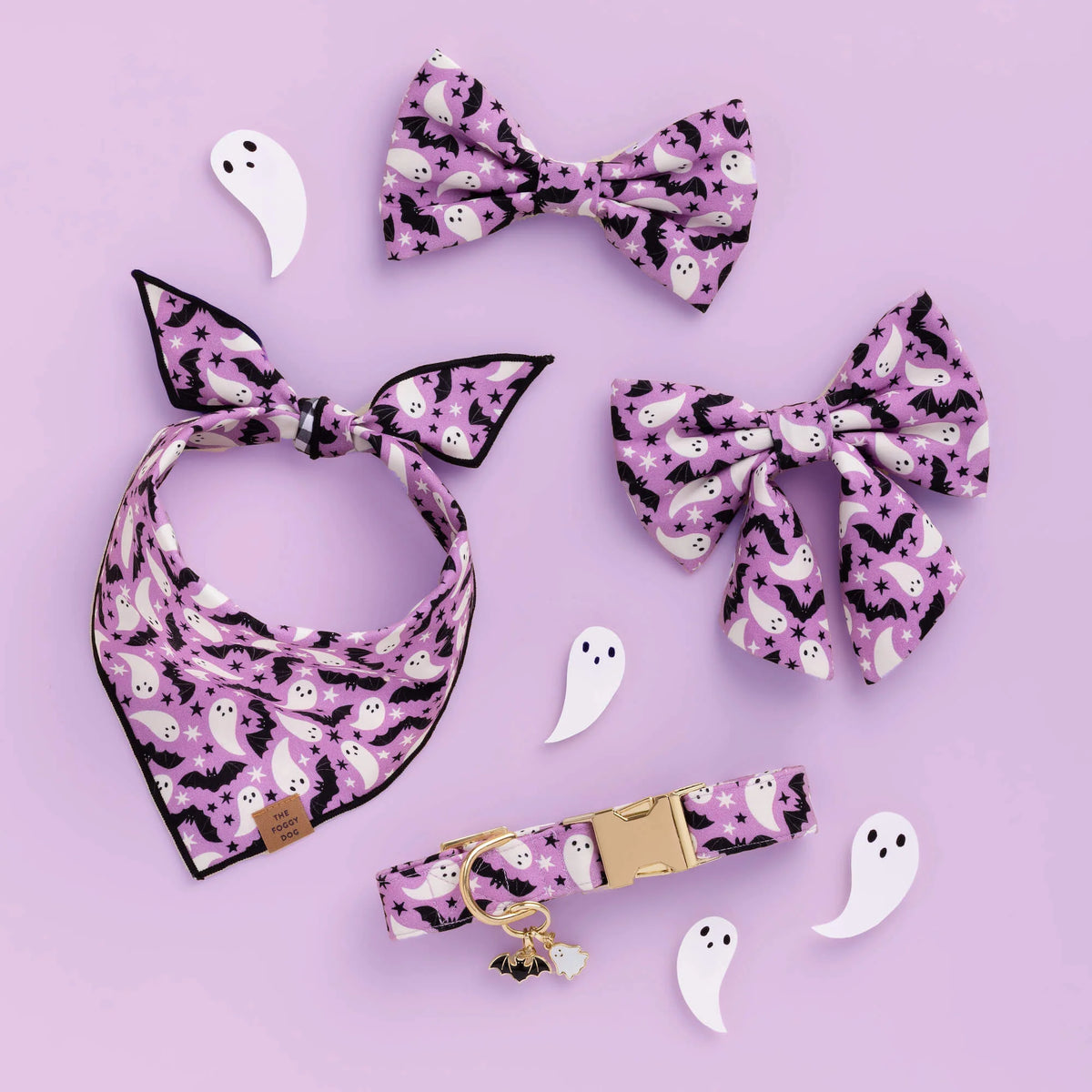 Spooky Season Glow-in-the-Dark Lady Dog Bow by The Foggy Dog