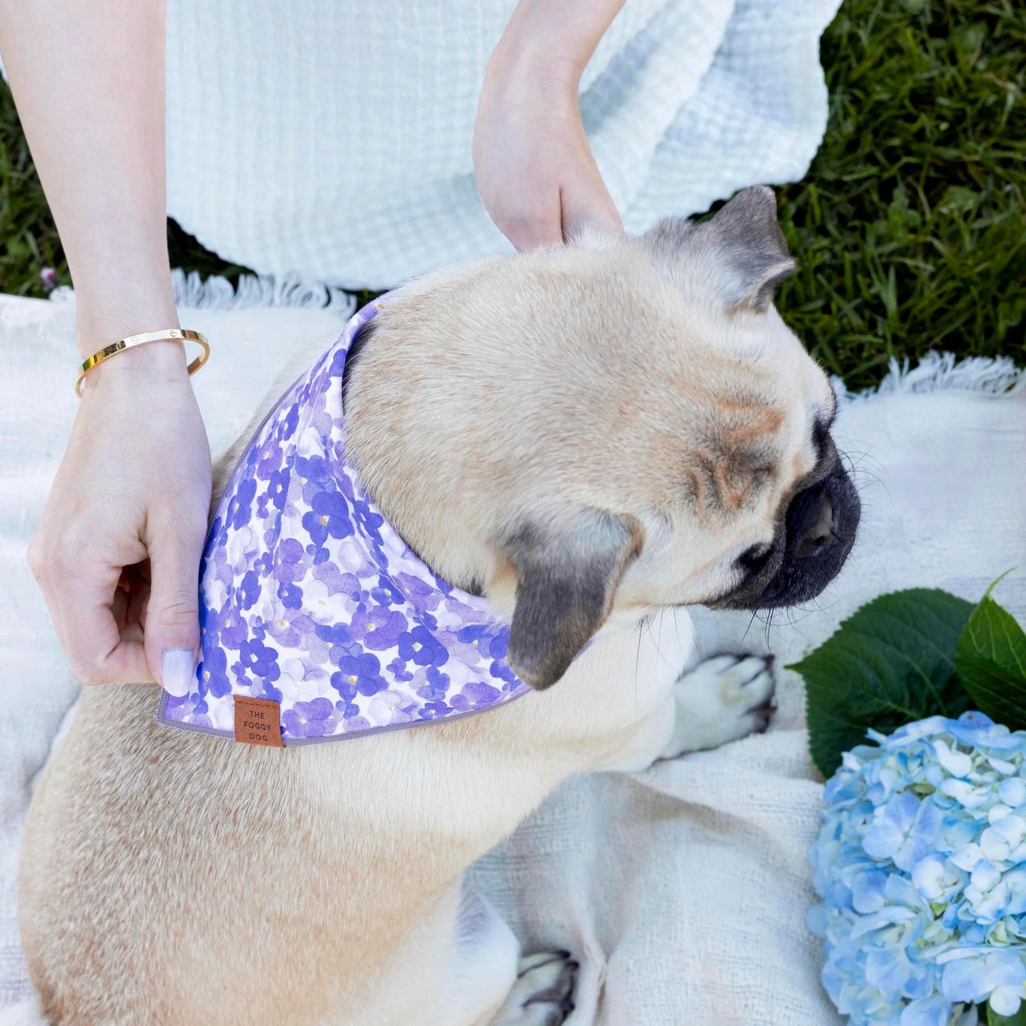 Pressed Pansies Dog Bandana by The Foggy Dog