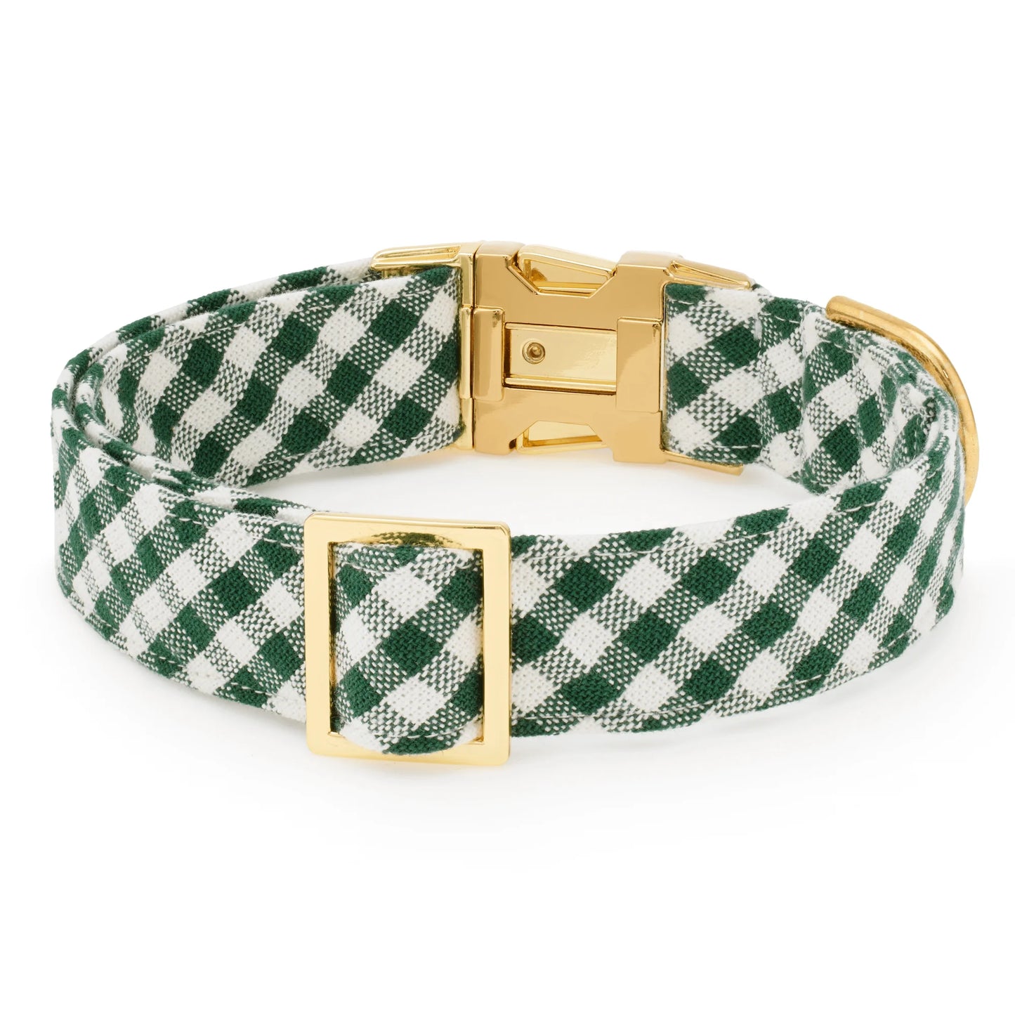 Evergreen Gingham Dog Collar by The Foggy Dog