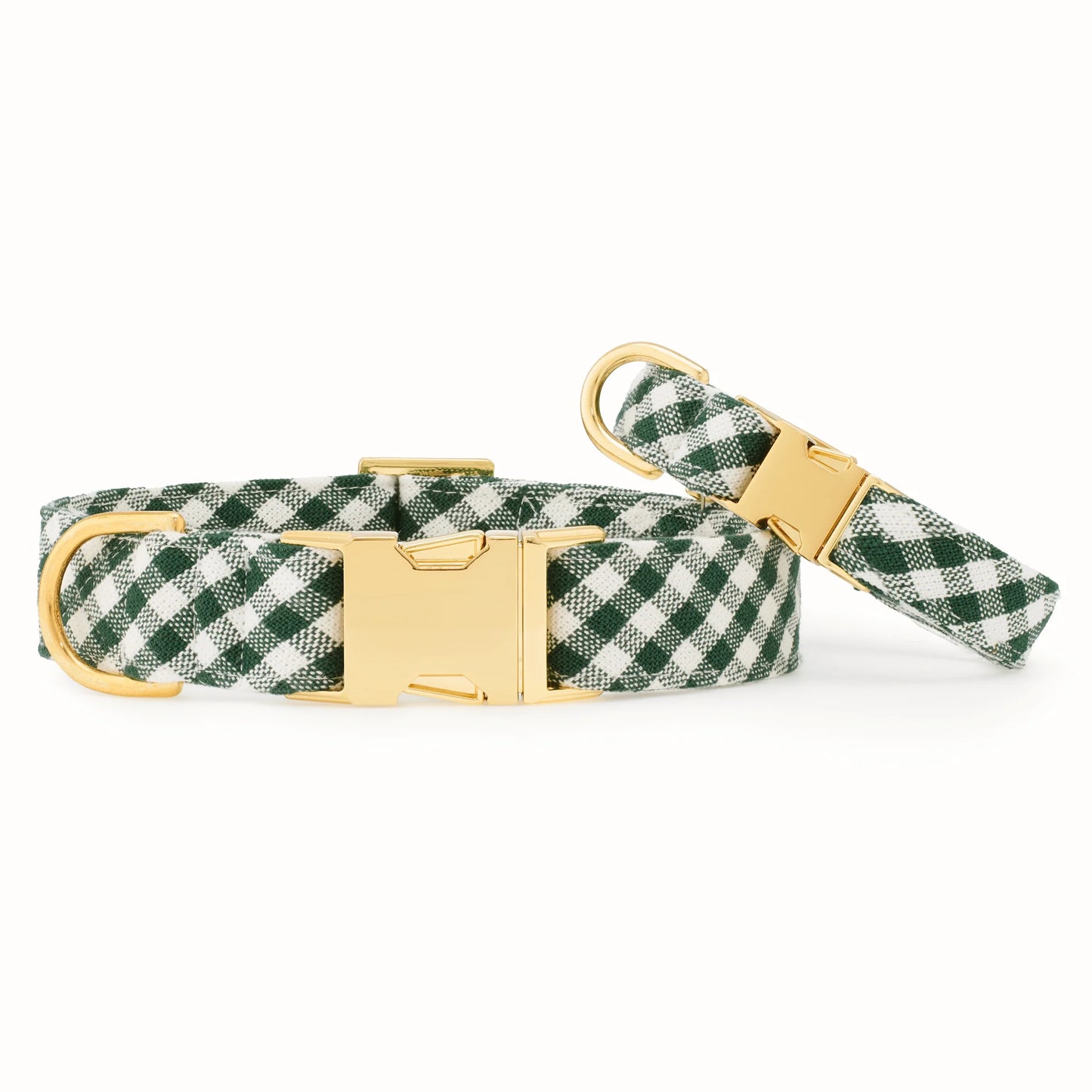 Evergreen Gingham Dog Collar by The Foggy Dog