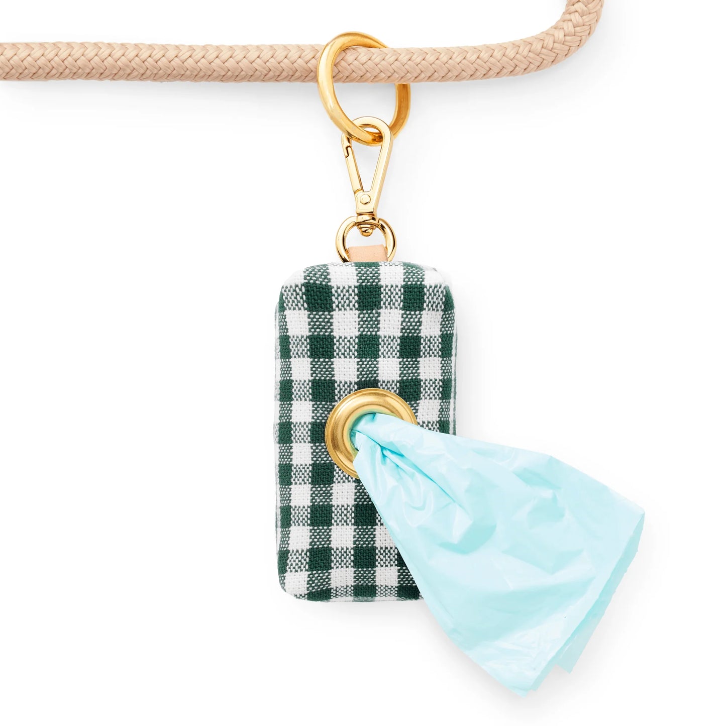 Evergreen Gingham Waste Bag Holder by The Foggy Dog