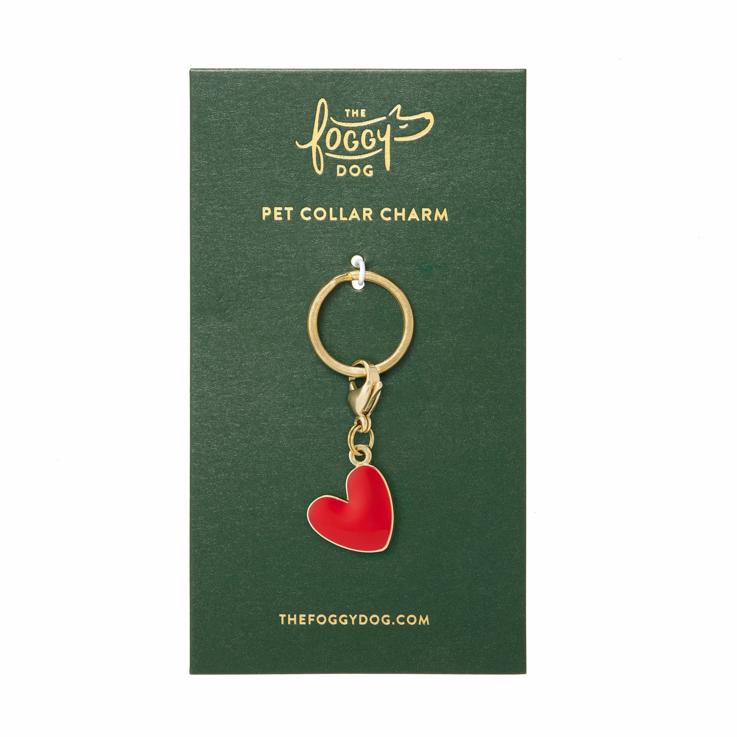 Red Heart Dog Collar Charm by The Foggy Dog