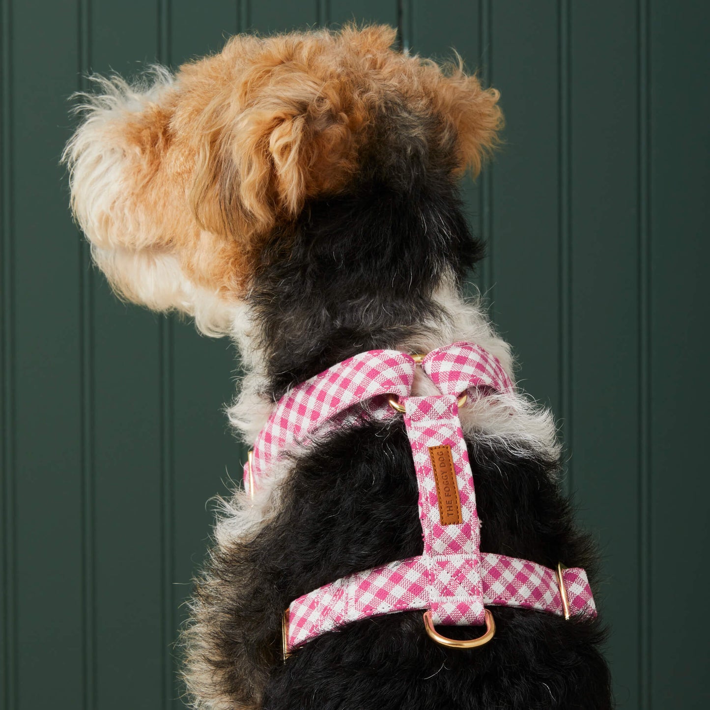 Hot Pink Gingham Dog Harness by The Foggy Dog