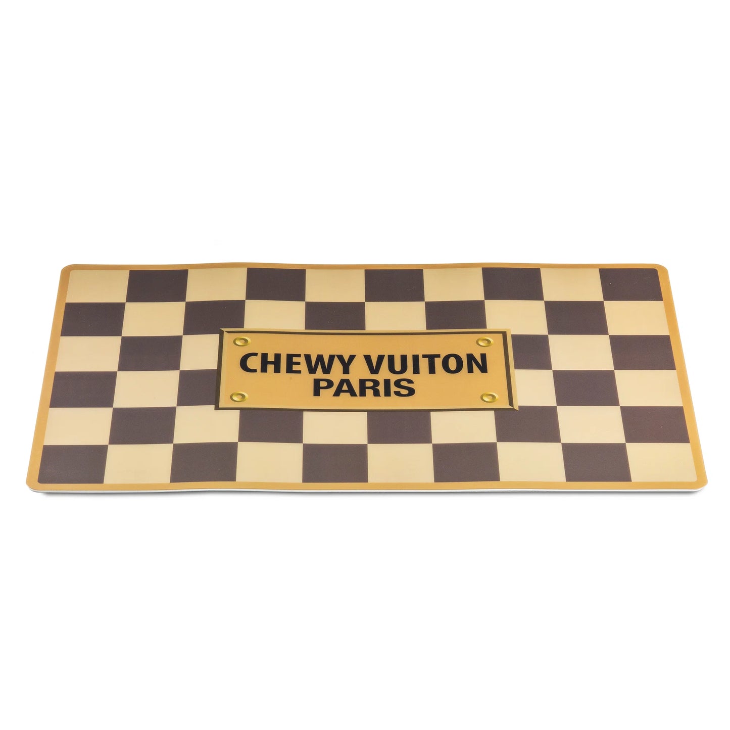 Tan Checker Chewy Vuiton Dog Placemat