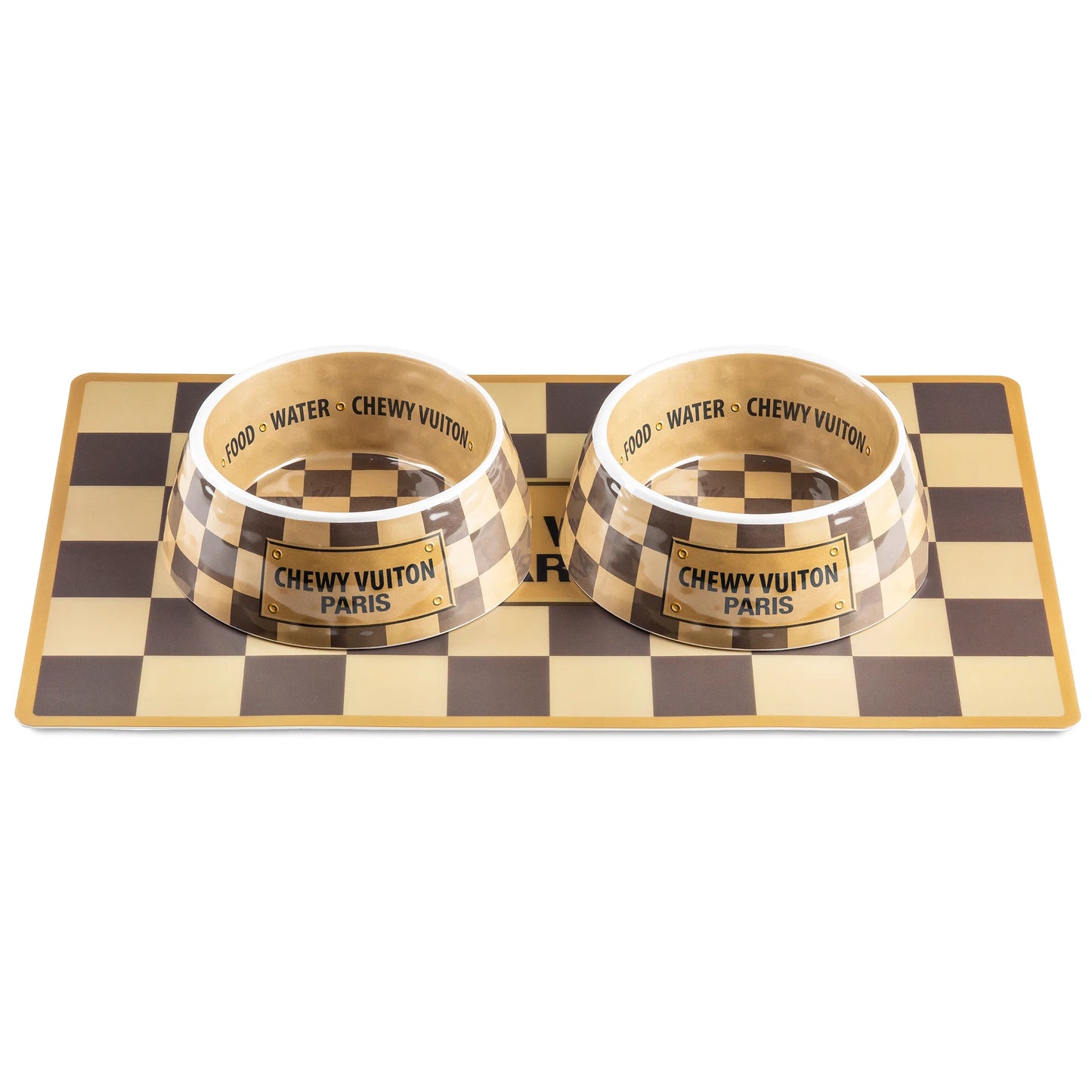 Tan Checker Chewy Vuiton Dog Placemat