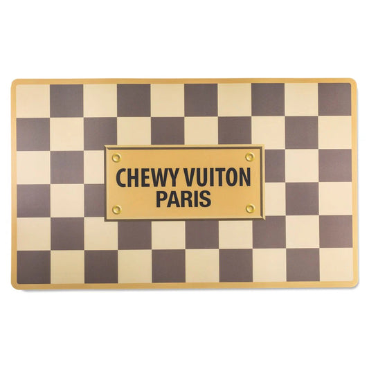 Tan Checker Chewy Vuiton Dog Placemat
