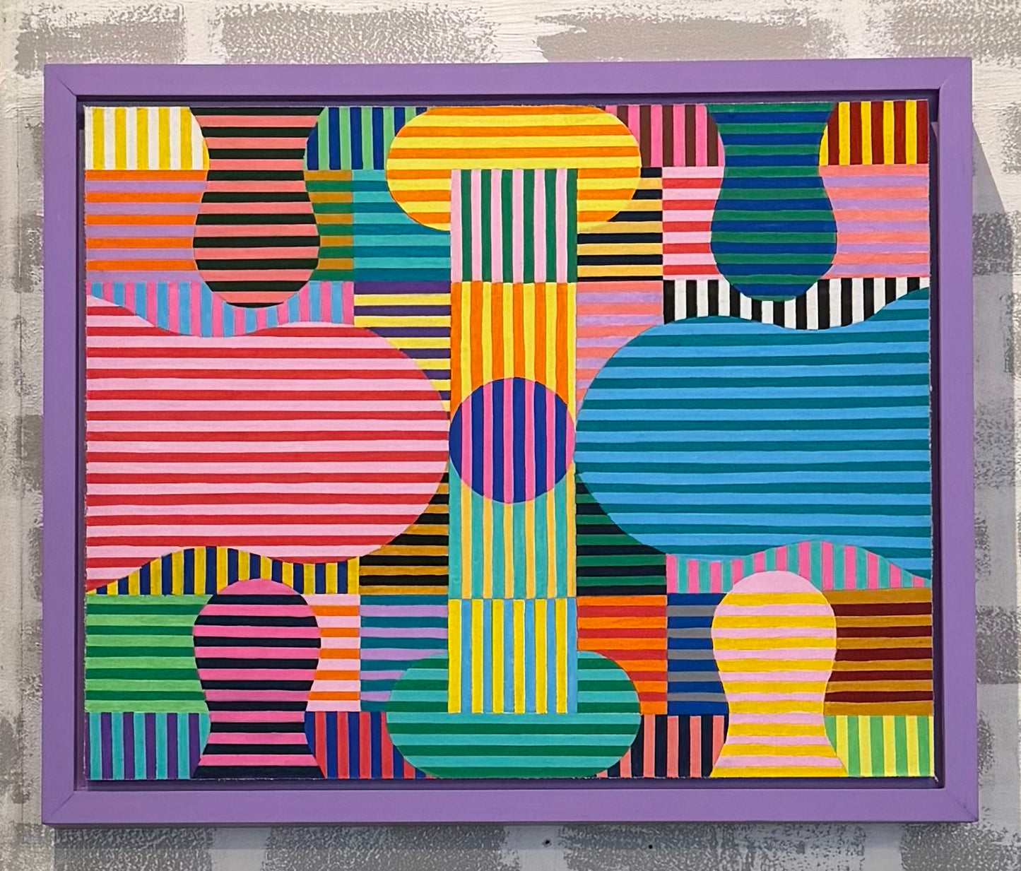 Abstract Curves & Stripes Framed Wall Art
