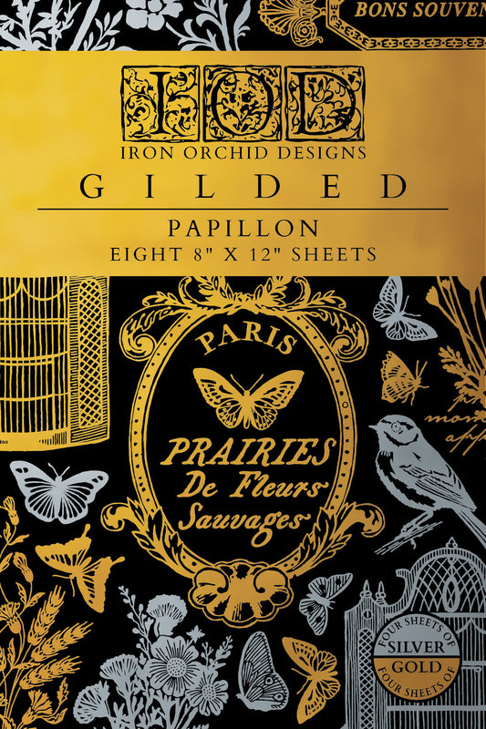Papillon IOD Foil Transfer 8x12 Pad by Iron Orchid Designs