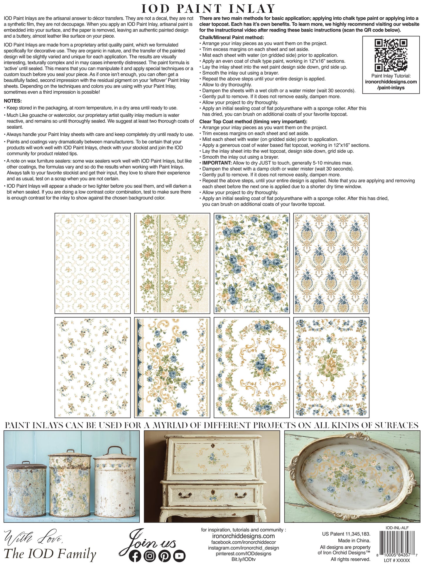 Alfred Peats & Co. IOD Paint Inlay 12x16 Pad by Iron Orchid Designs - NEW!