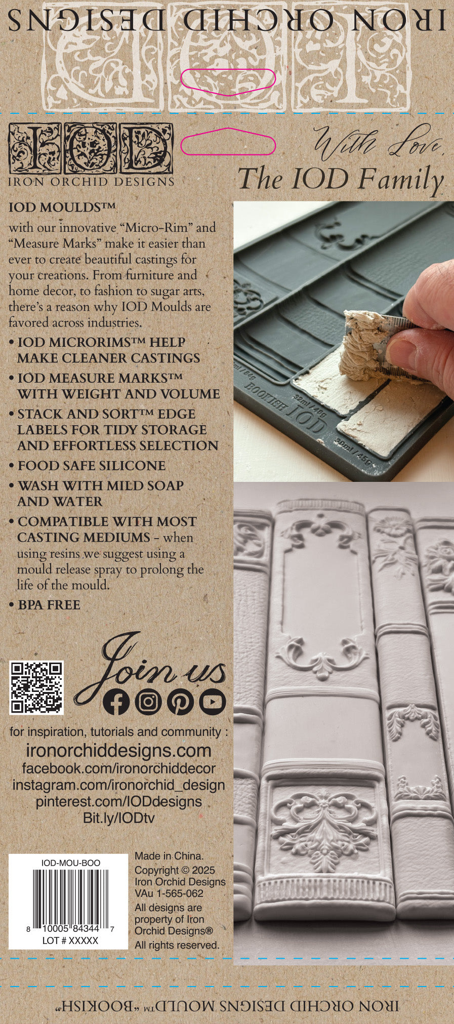 Bookish 6x10 IOD Mould by Iron Orchid Designs - NEW!