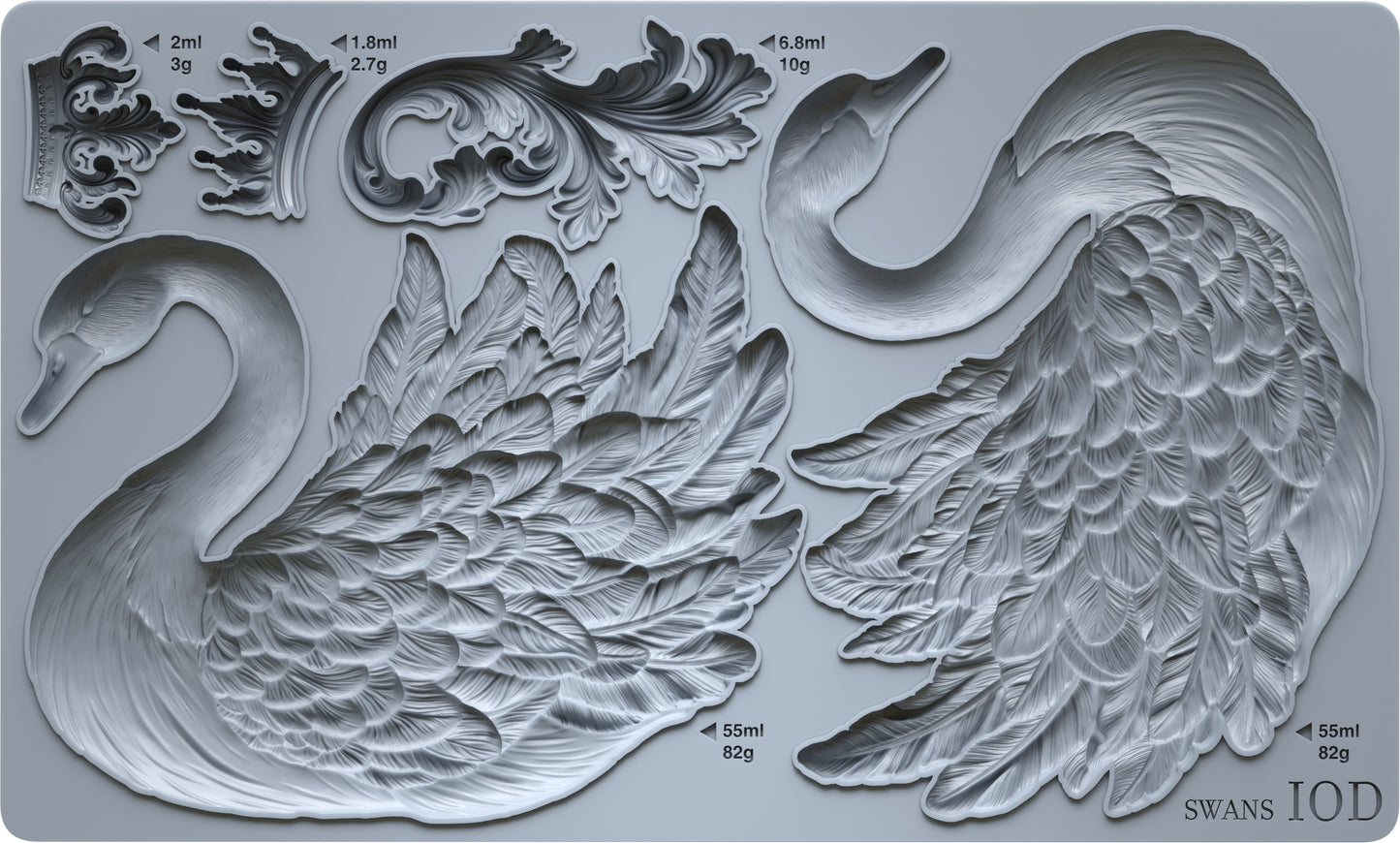 Swans 6x10 IOD Mould by Iron Orchid Designs - NEW!