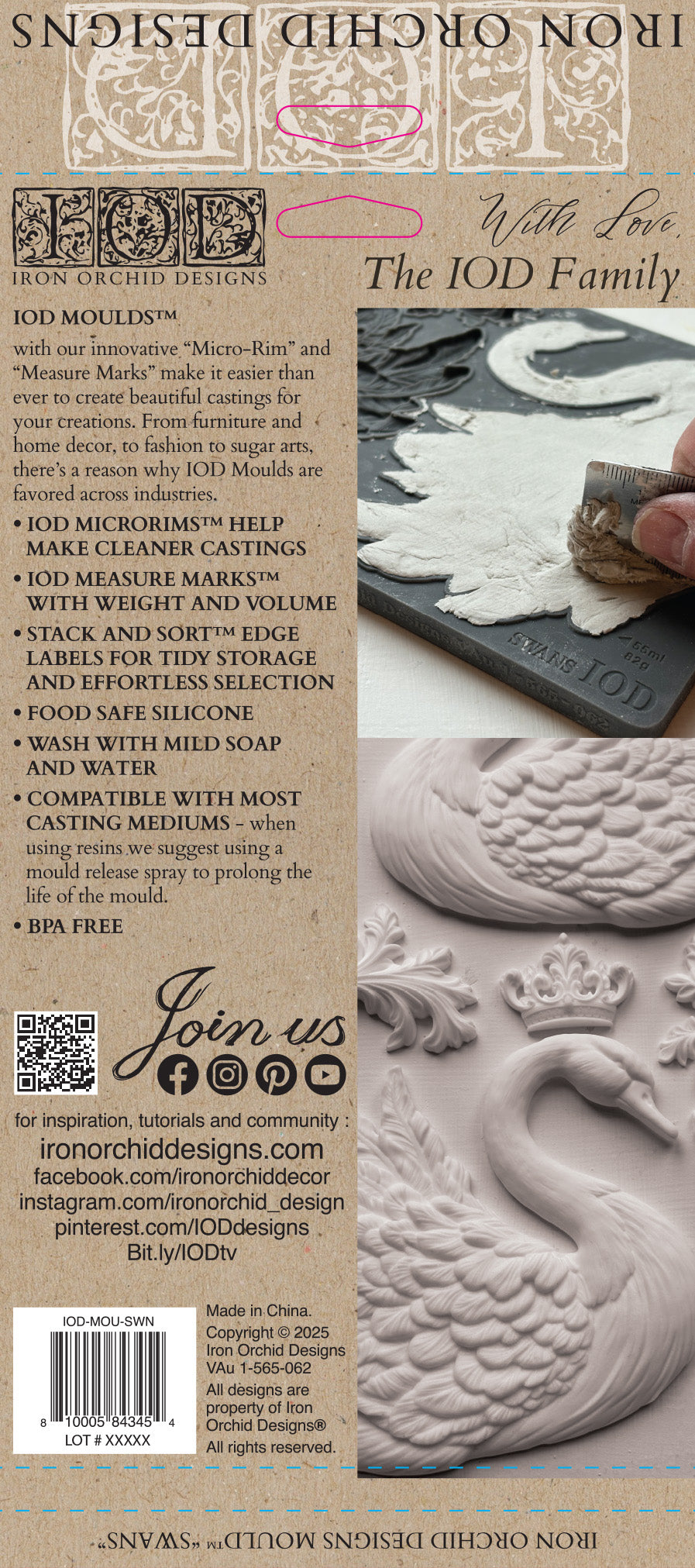 Swans 6x10 IOD Mould by Iron Orchid Designs - NEW!